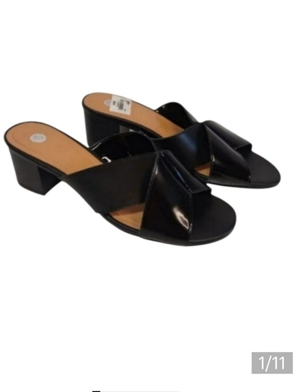CP Black Slip-On High Heel Sandals Size 8M NWOT